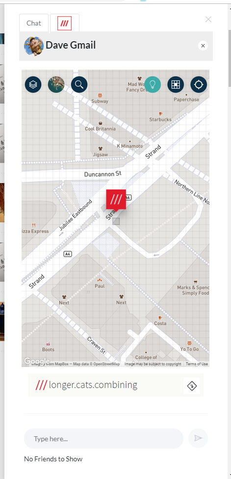 Integrated what3words